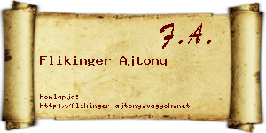 Flikinger Ajtony névjegykártya